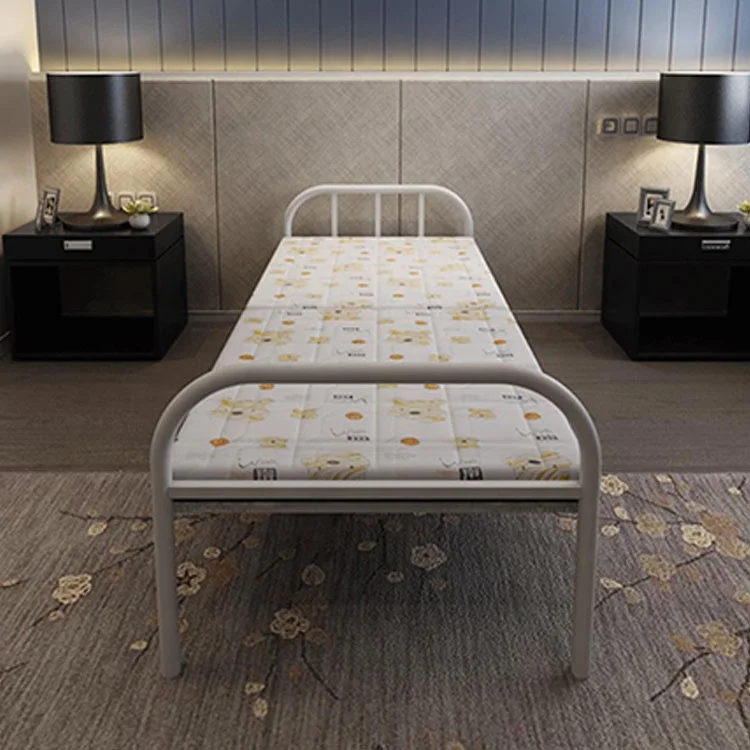 Folding Beds Single Bed Iron for Adults Folding Home Furniture Bedroom Furniture Soft Bed Plastic Bag/carton Modern Metal White