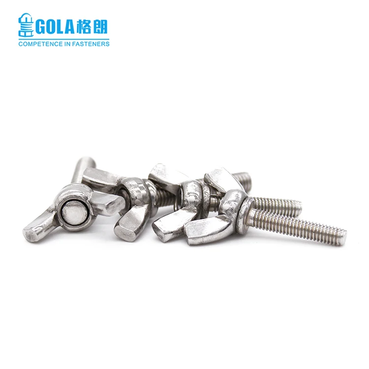 China Manufacture Stainless Steel Butterfly Wing Head Bolt With Wing Nut