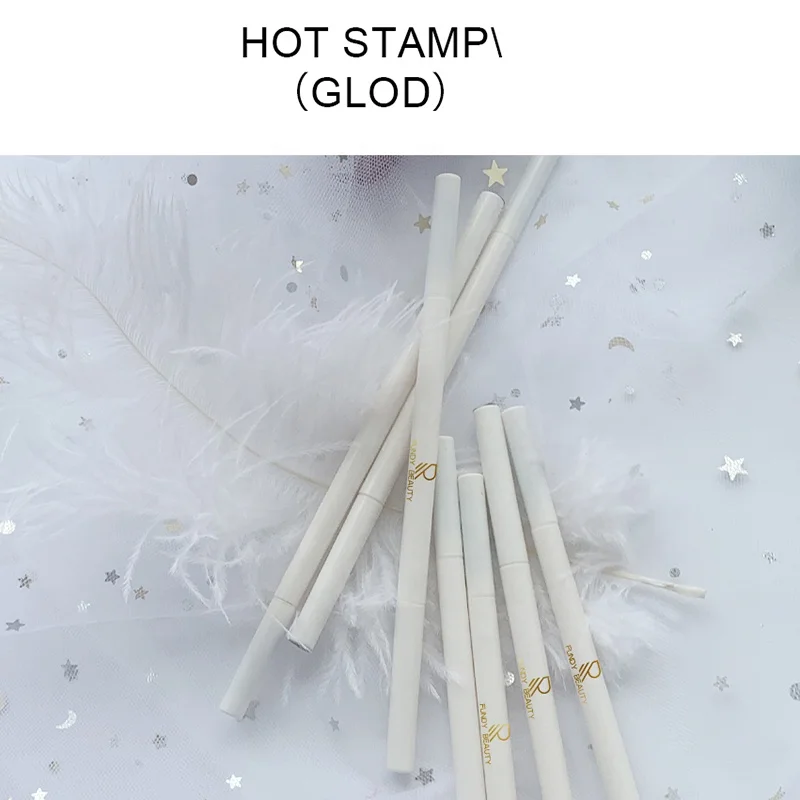 Custom private label  eyebrow pencil for eye brow makeup telescopic vegan white  slender eyebrow pencil