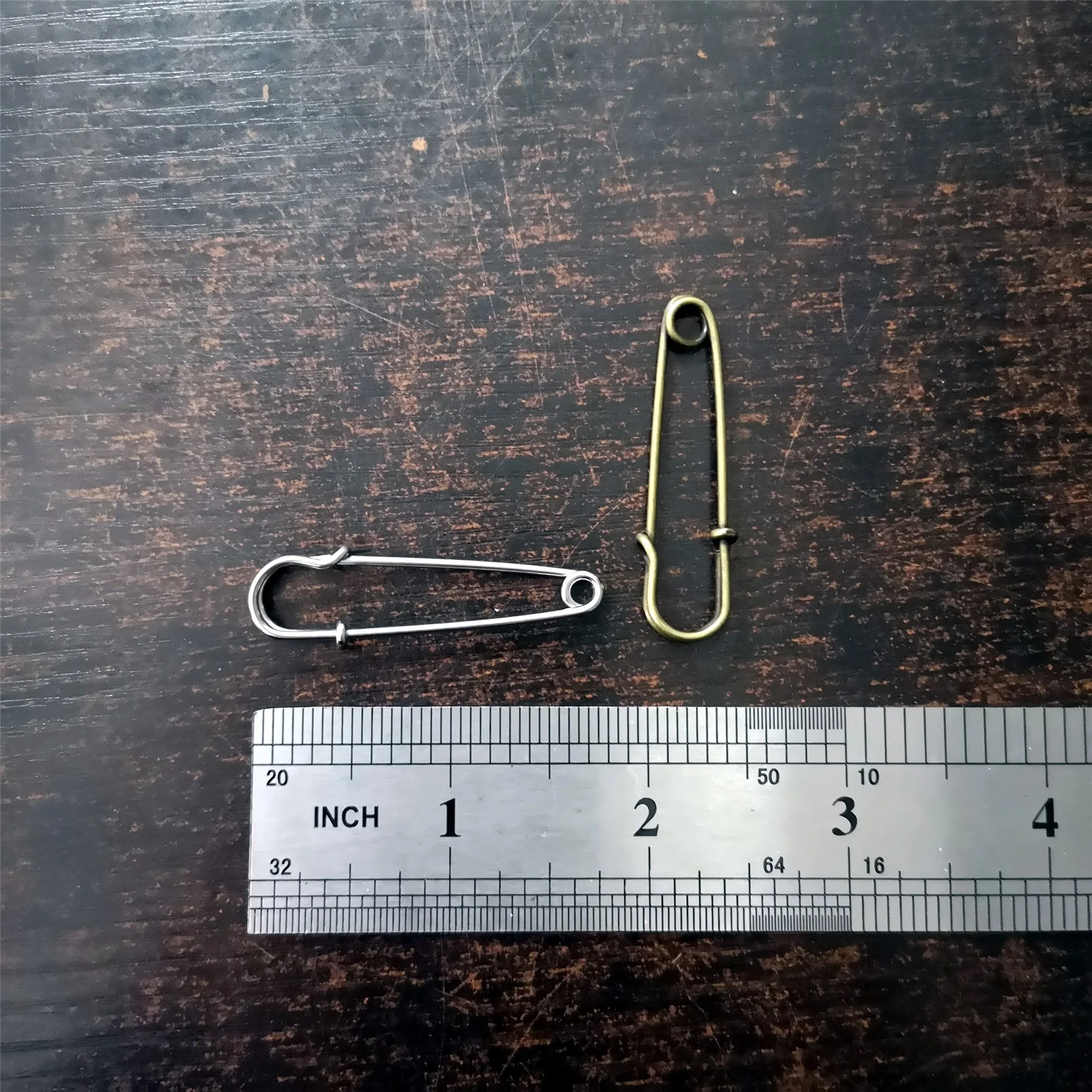Wholesale Gold Safety Pin Rose Gold Gun Black High Quality Shiny Surface Brooch Pin for Cloth Findings