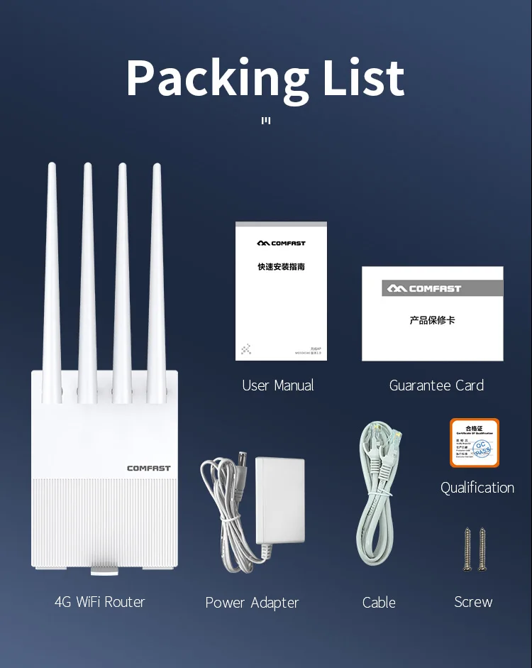 COMFAST CF-E3 V3 дом мобильный телефон 3G 4G 4 Внешняя антенна Wi-Fi маршрутизатор CPE беспроводной с 1 слот для
