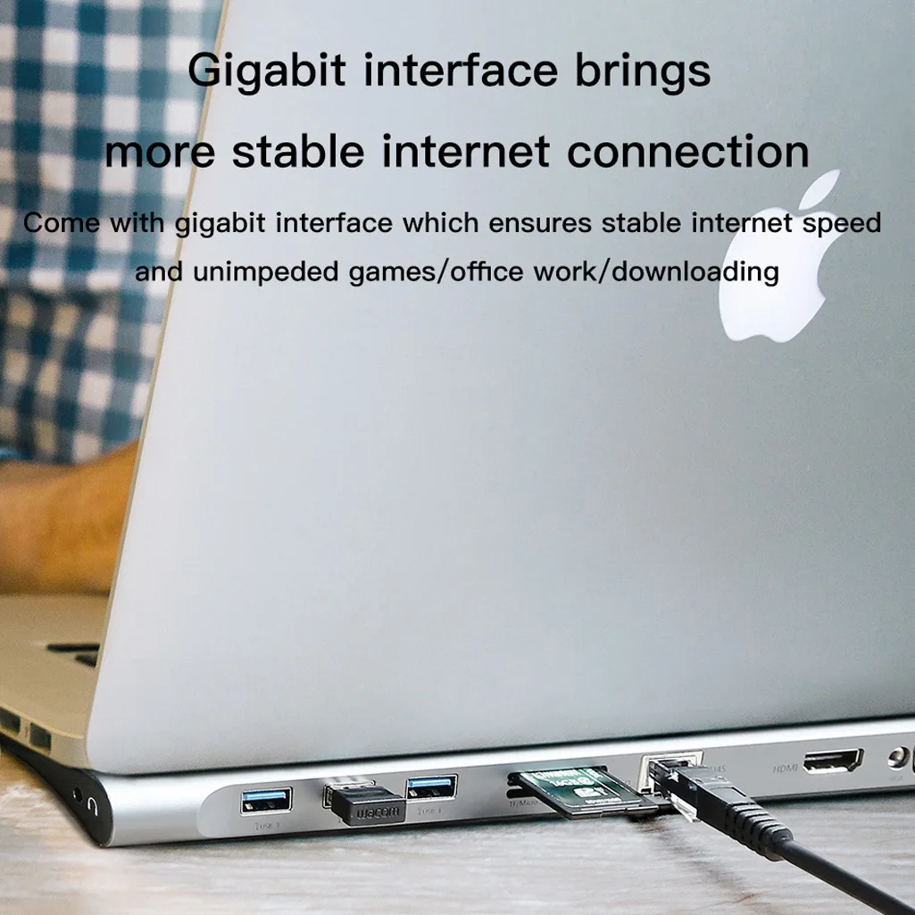 11 in 1 USB C Hub Multifunction Type C Docking Station HDTV 4K VGA RJ45 Ethernet Card  11 Port USB C Docking Adapter for Laptops