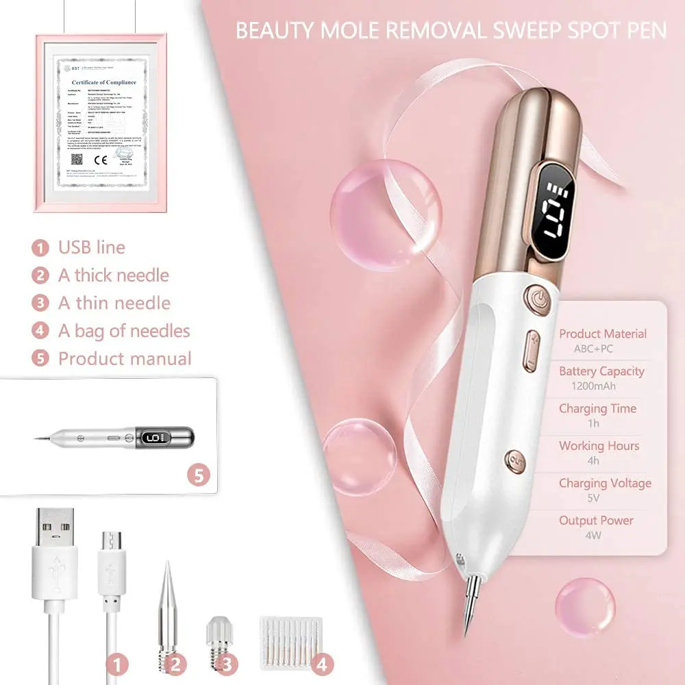 LCD Plasma Pen LED Lighting Laser Tattoo Mole Removal Machine Face Care Skin Tag Removal Freckle Wart Dark Spot Remover