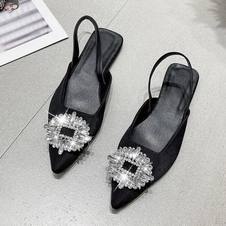 New Style Summer Sexy Party Luxury Pointed Toe Sandals Ladies Slippers Slip On Women Flat ladies soft women slides shoes