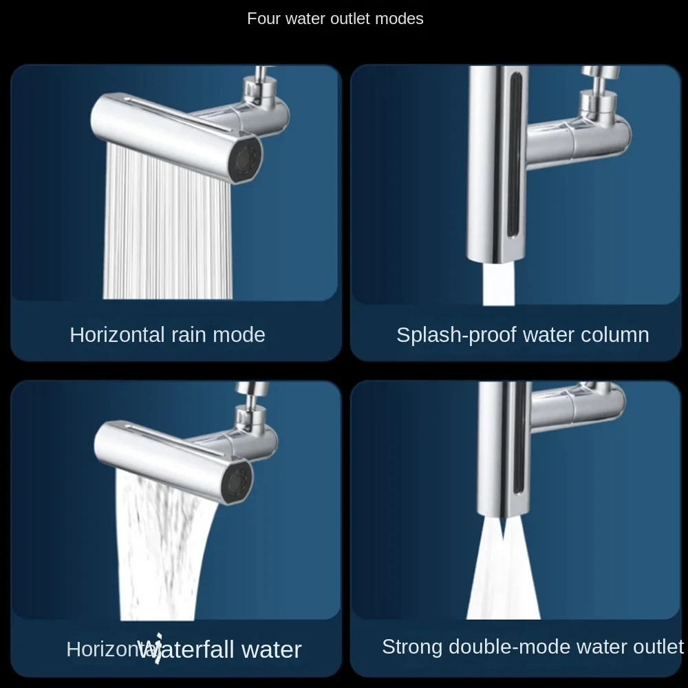 3 In 1 Kitchen Sink Faucet Bathroom Faucet Waterfall Splash Proof Universal Rotating Water Tap Nozzle Washbasin Faucet Extender