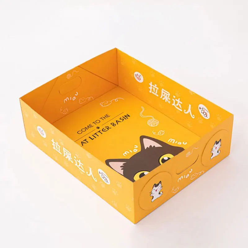 Disposable travel portable foldable and disposable thickened anti splashing cat litter basin toilet pet box