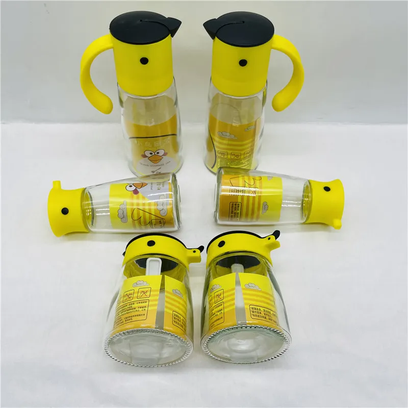 Wholesale High QualityGlass set seasoning jar   Little Bird Kitchen 6 Pieces Cooking Dispenser  Oil and vinegar bottle dispenser