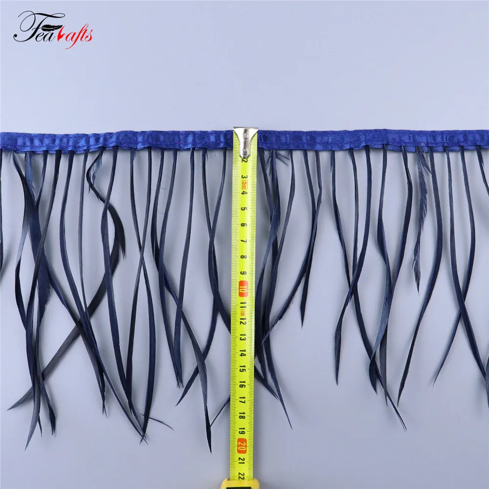 Wholesale Carnival Navy Blue Dreamcatcher Feathers Duster 15-20cm Artificial Goose Biot Feathers Fringe Trim For Costumes Crafts