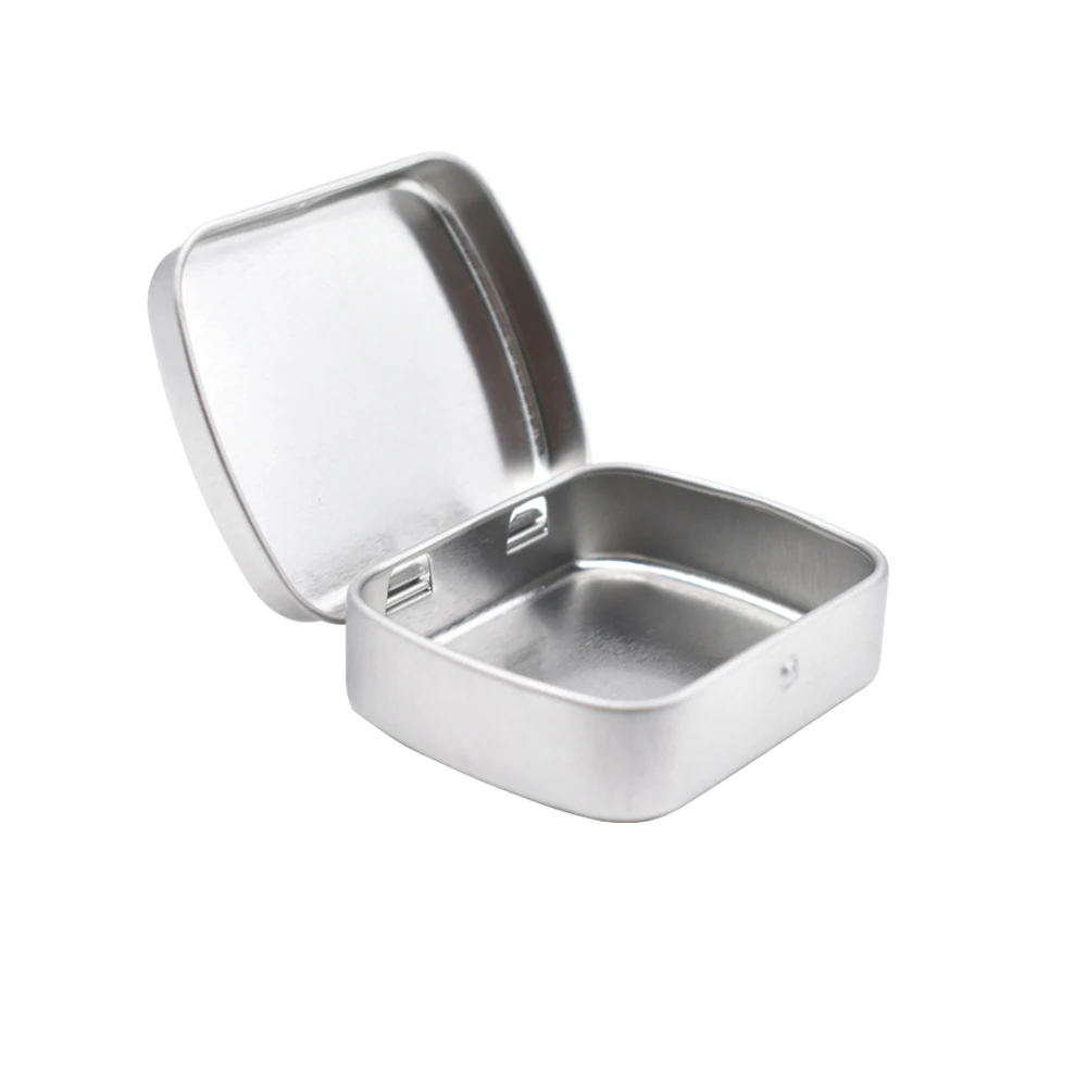 Шарнирная маленькая металлическая жестяная коробка для мятных конфет от производителя