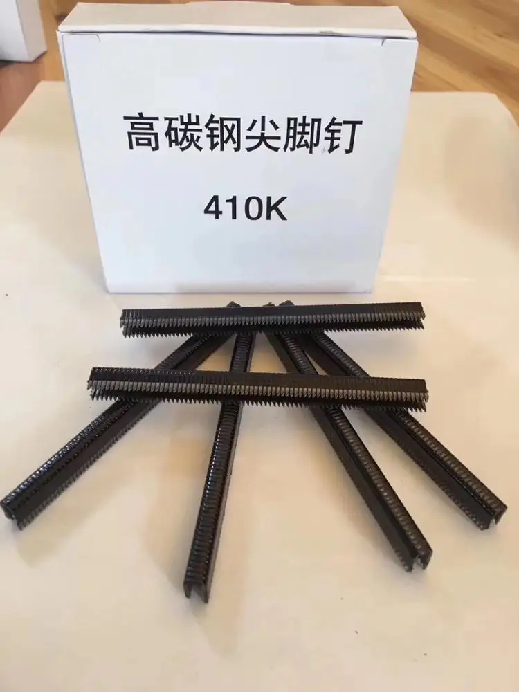 Air nail gun woodworking iron woven rattan aluminum tube narrow crown stapler high carbon steel nails 410K mm sharp feet