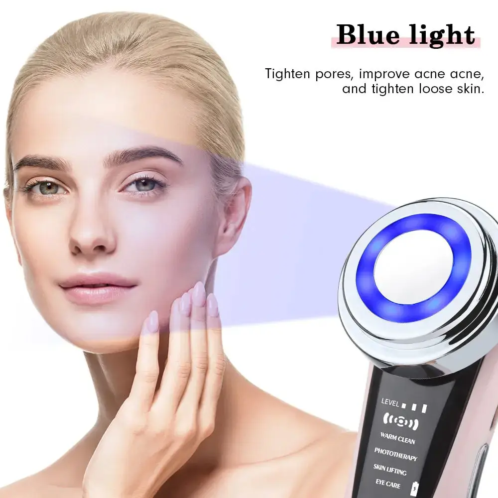 5 In 1 Home Beauty Skin Rejuvenating Device Led Red Blue Light Therapy Eye Care Massage Equipment Face Lifting Facial Massager