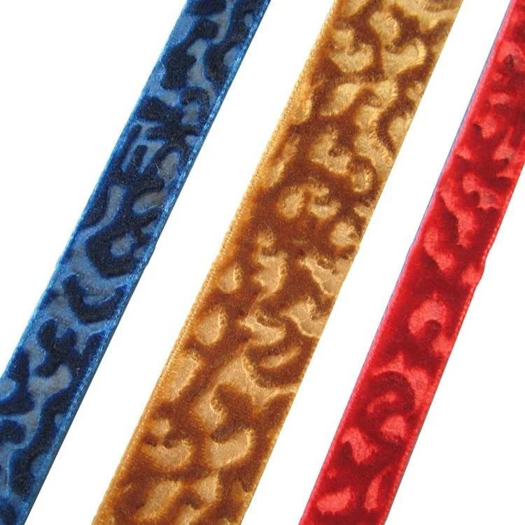 Custom Velvet Ribbon With Embossed Logo Pattern Ribbon