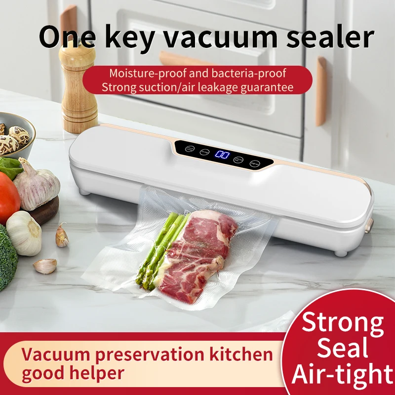 Vacuum Food Preservation Sealer with Liquid Crystal Display Automatic Sealing Machine for Food Storage