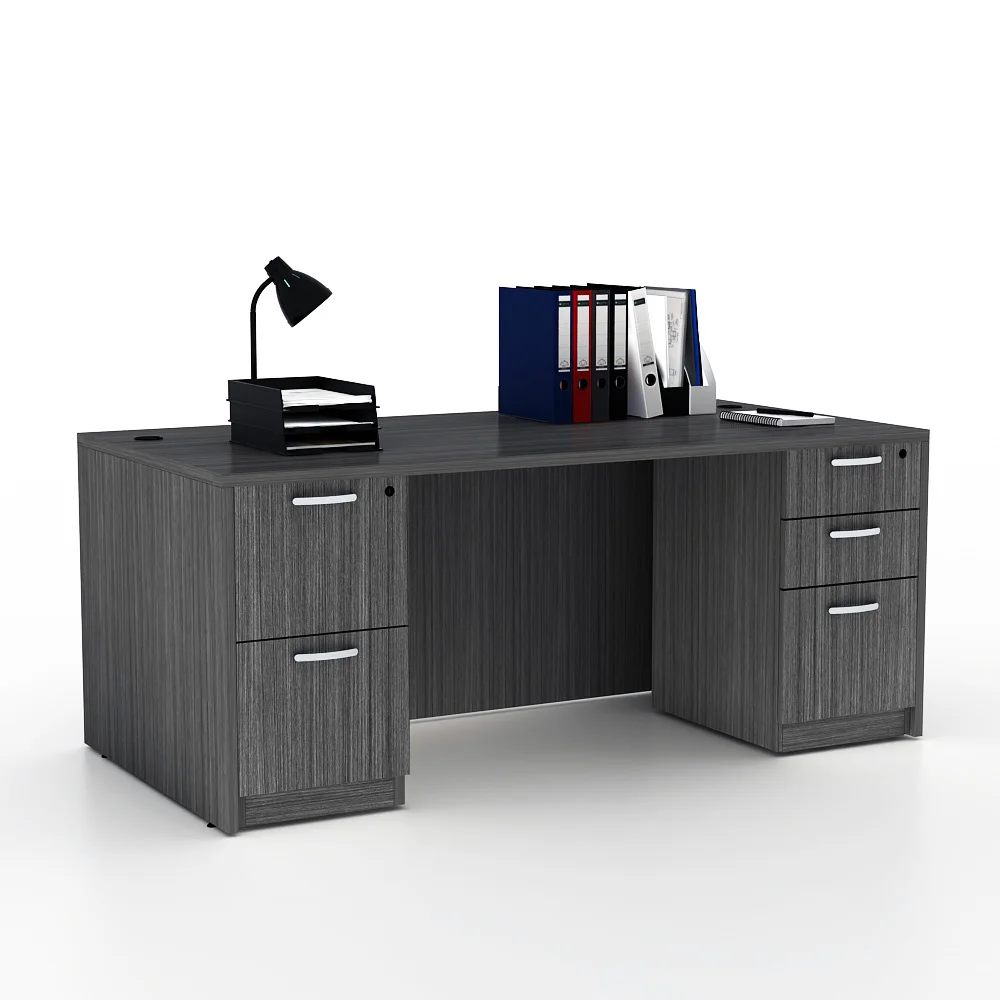 2023 Modern Office Funiture Manager Table MDF Wooden Home Office Executive Desk With Tow Pedstal