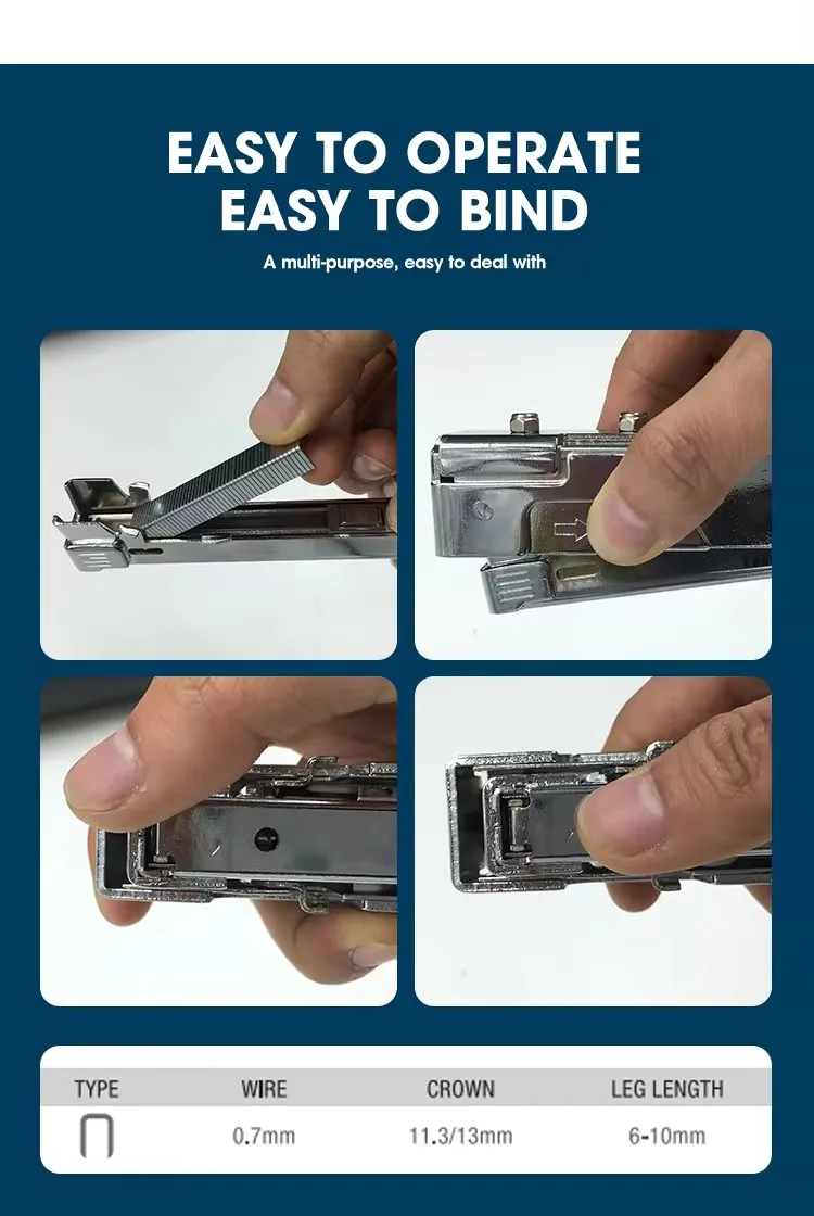 Factory OEM Heavy Duty Hammer Tacker, Chromed-Steel Manual Stapler with Sure-Grip Handle for Roofing, Insulation, and Upholstery