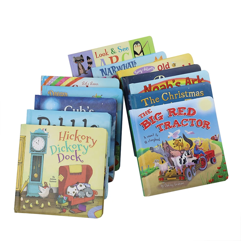 Custom children cardboard book printing Full Color Hardcover CardBoard kids art paper Children Books Printing For Student