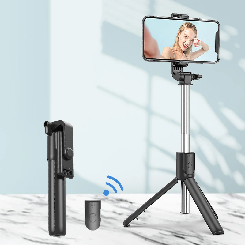 Mobile remote control selfie stick Handheld floor telescopic rod live broadcast stand tripod stand for phones