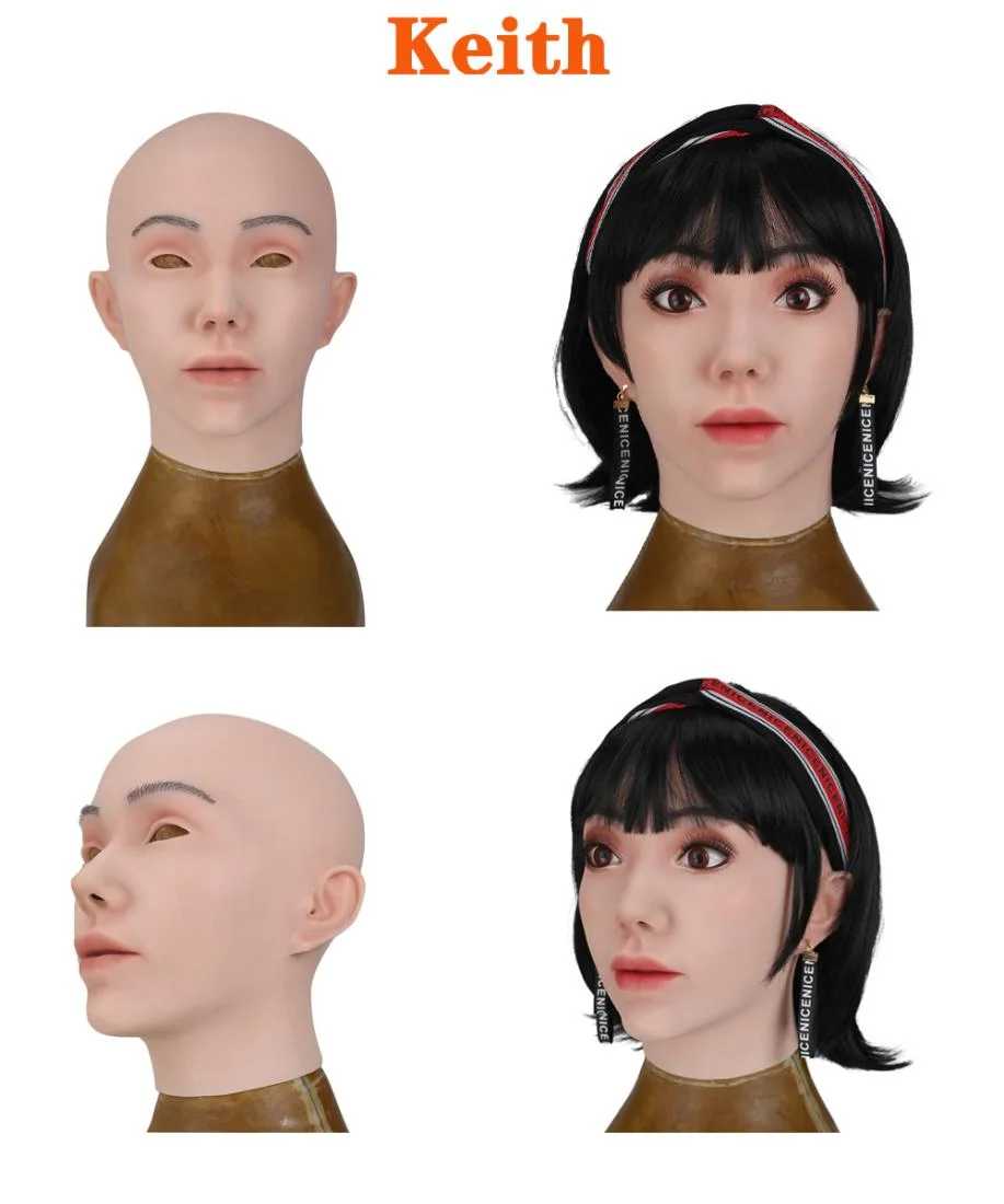 Halloween Crossdresser Realistic Goddess Face full head Mask female Silicone mask