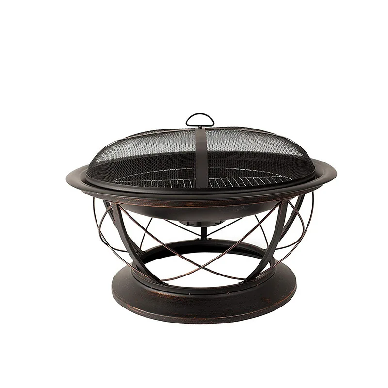 Iron Simple Brazier Charcoal Firewood Outdoor Park Courtyard Barbecue Grill Heating Barbecue Stove