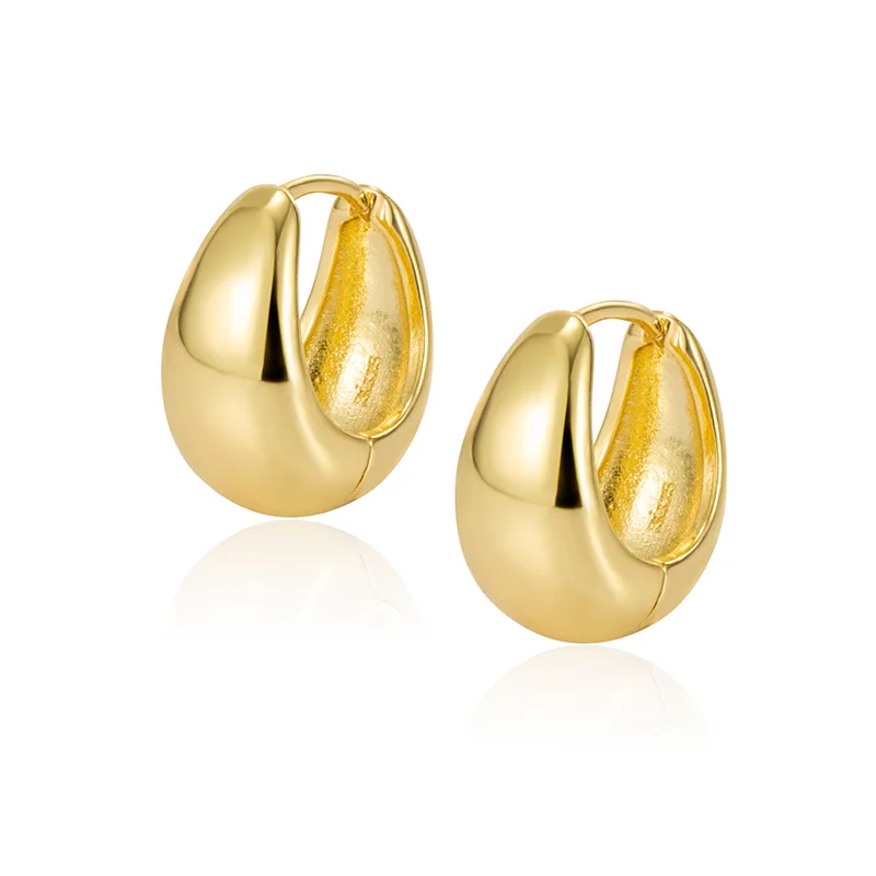 Wholesale Trendy Womens Jewelry Korean Gold Plated Huggies Earrings in Bulk