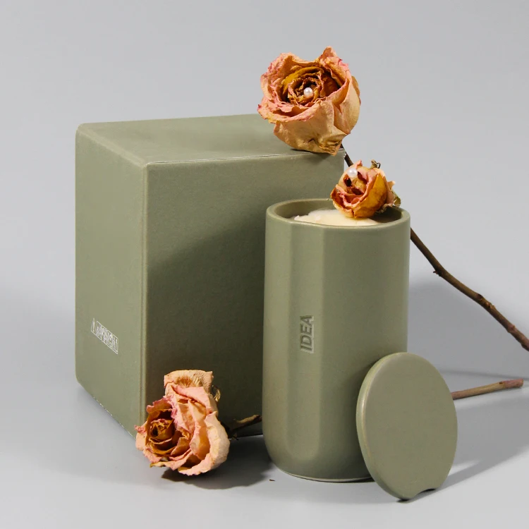 Modern Nordic Cylinder Scented Candle Vessel Empty Printed Custom Fragrance For Glazed Ceramic Candle Jar Wedding Gifts