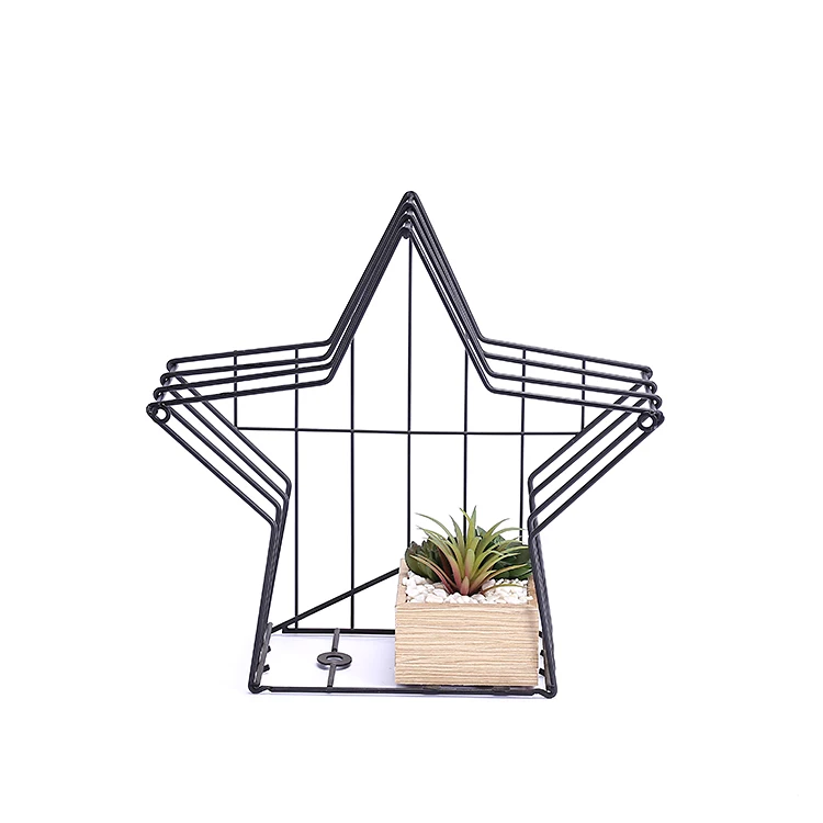 
Wholesale Metal Iron Decorative Five-pointed Star Shape with Artificial Plants Photo Display frame 