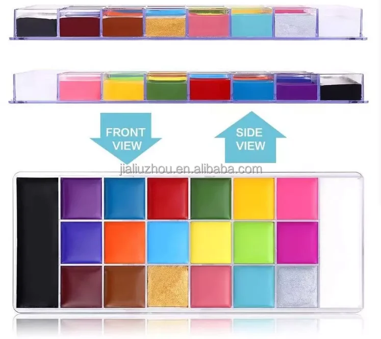 20 Colors oil based face paint body painting supplies Neon Colors Palette