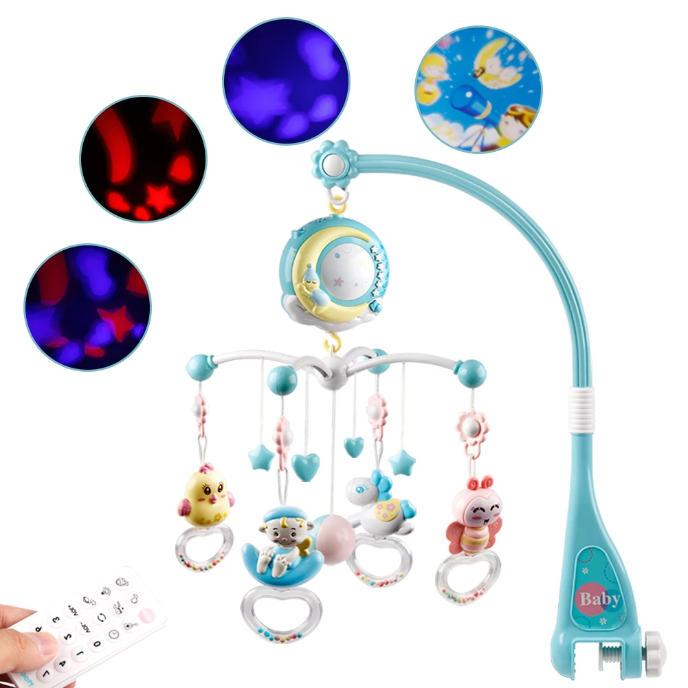 Drop Shipping Bed Bell Baby Music Crib Mobile Toys Musical Projection Box Hanging Rattle Bracket Holder Sleeping Toy Baby Mobile