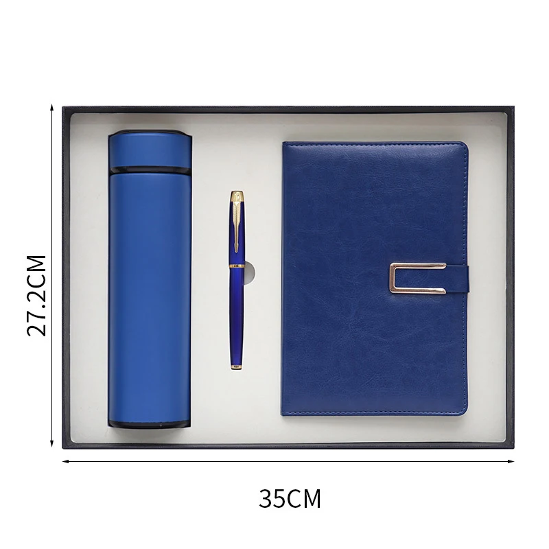 promotional Luxury Business Pen leather notebook Gift Set custom logo for men father boyfriend Birthday corporate gifts