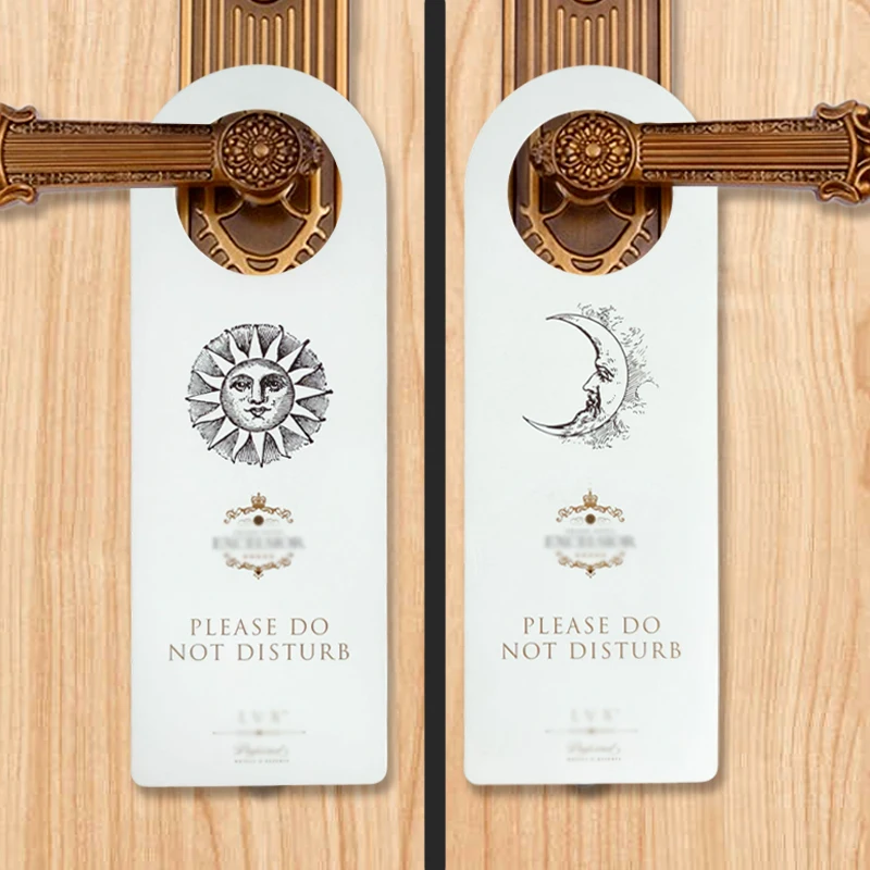 Custom hotel houskeeping room door paper hanger car business flyers card printing cardboard DND do not disturb sign advertising