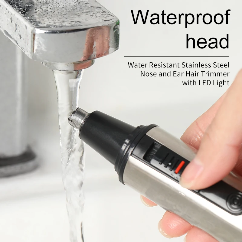 2 in 1 stainless steel Men Nose and Ear Hair Trimmer Facial hair cutter with LED light manufacturer