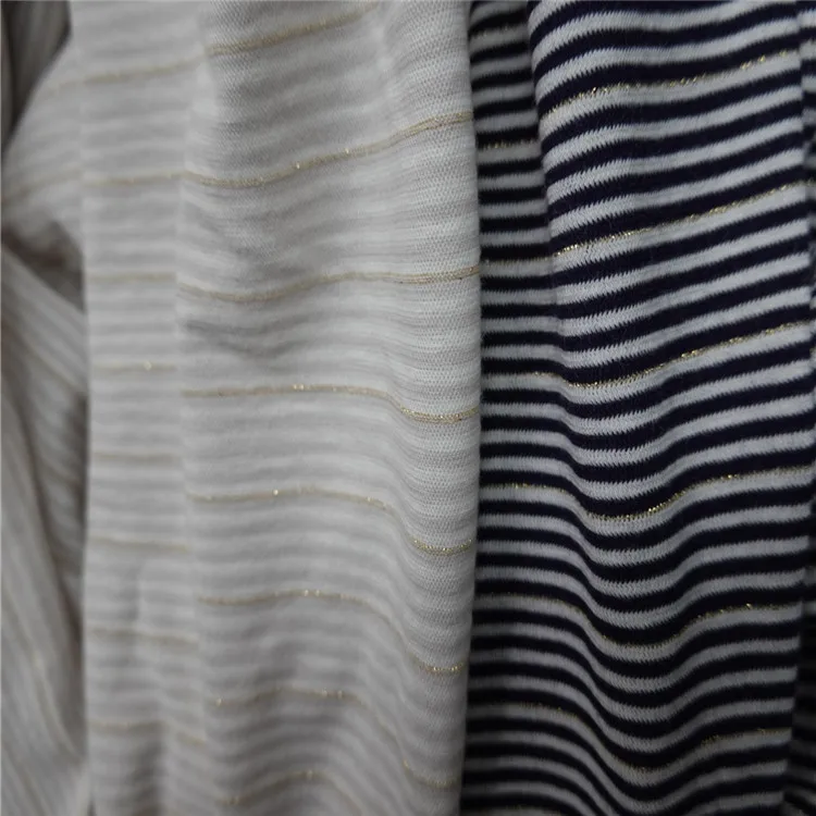 Хлопковая полосатая трикотажная ткань с