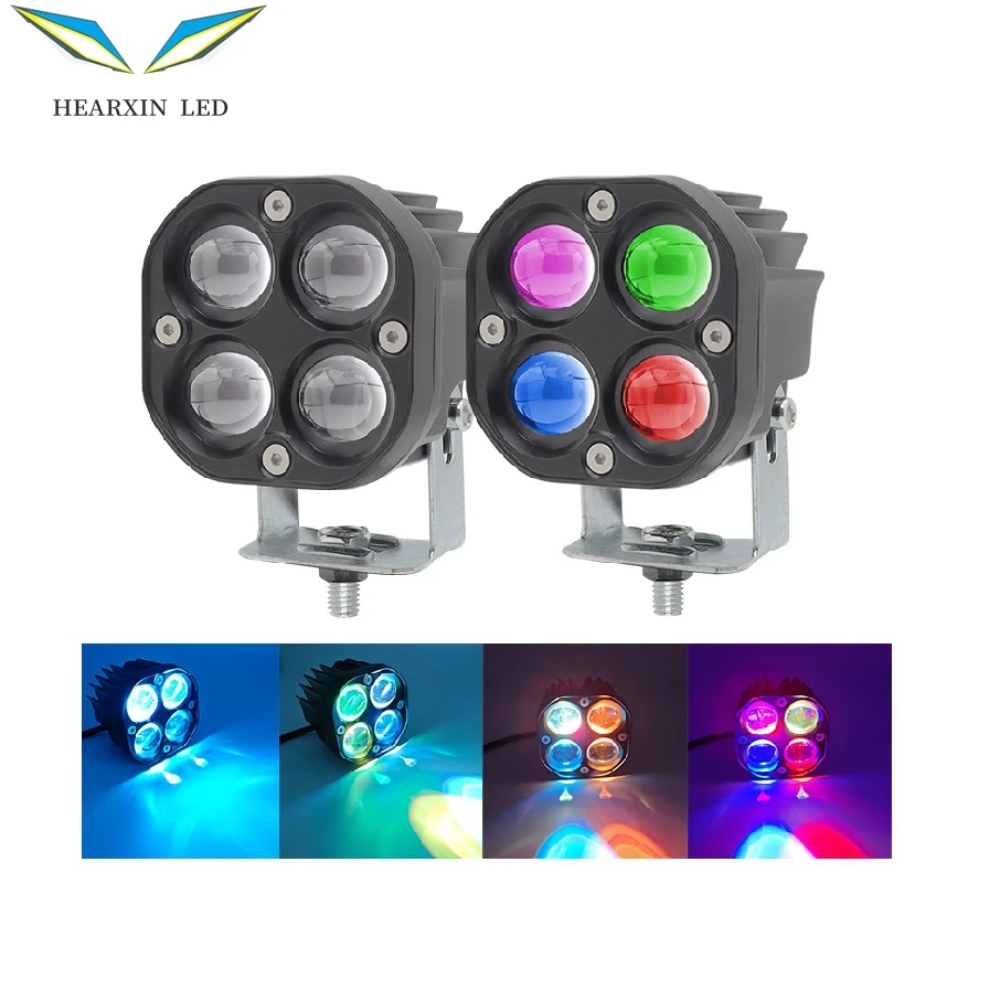 3 inch 40W colorful led work light Square 40W Car Yellow White Spotlight 10-30v Jeep fog lamp For Lada Truck 4X4 light 4WD Car