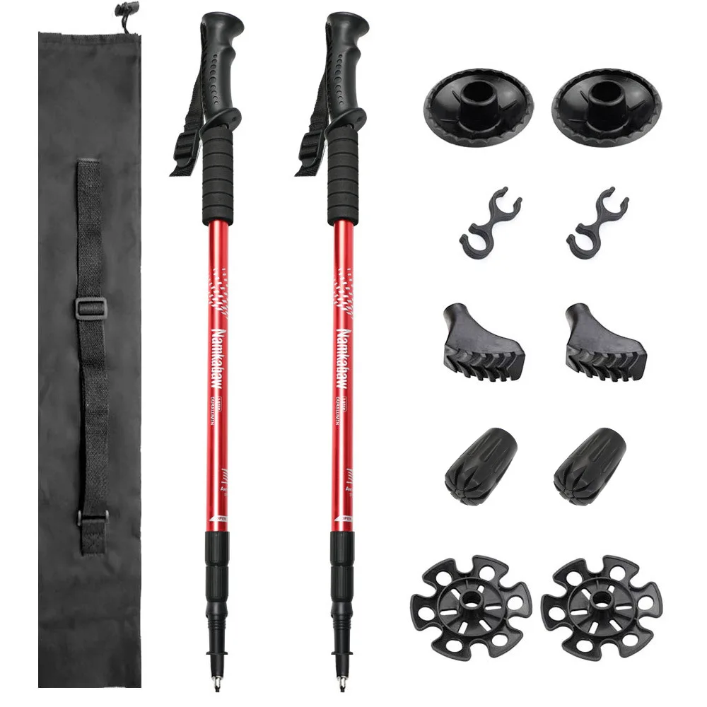 Открытый набор походных палок с прямой ручкой из алюминиевого сплава