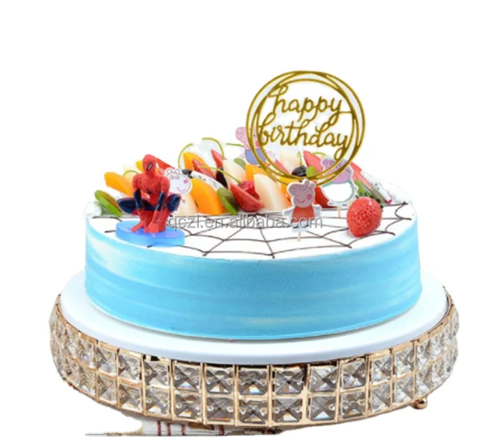 Golden main cake plate wedding dessert table high end crystal ornament party luxury