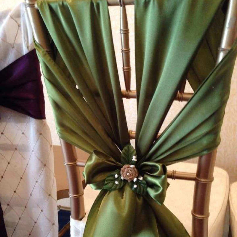 Wholesale Bow Satin Chair Back Decoration Chair Sashes Satin