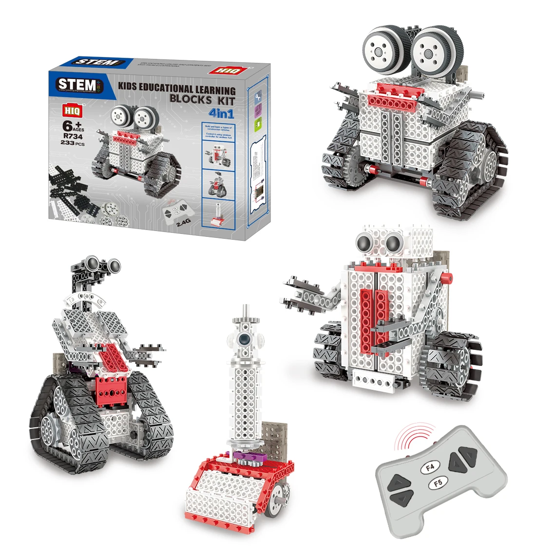 
 2022 new item 4 in 1  plastic construction electronic robot toy children building blocks  