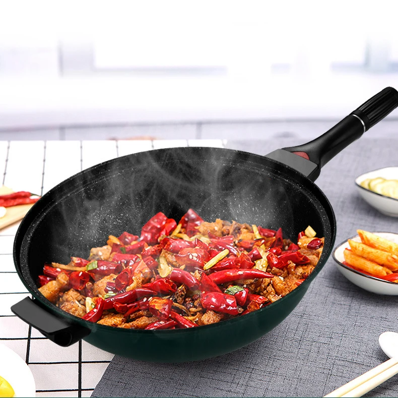 Household gas stove induction cooker universal cooking frying pan flat-bottomed non-stick pan