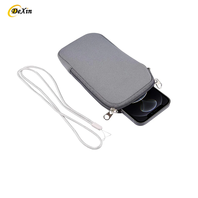 Wholesale Black Shock Absorbing Proof Soft Neoprene Smartphone Cellphone Bags Mobile Phone Pouch Women