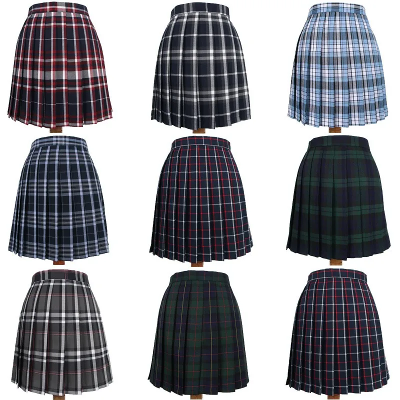 Factory Manufacture Custom Design School Clothes Girl Plaid Skirt School Uniform