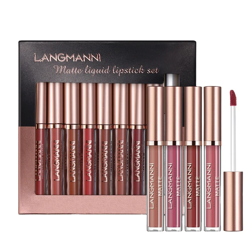 Langmanni High Gloss Shiny Lip Gloss 6-piece Set Diamond Pearl Metallic Lip Gloss Set