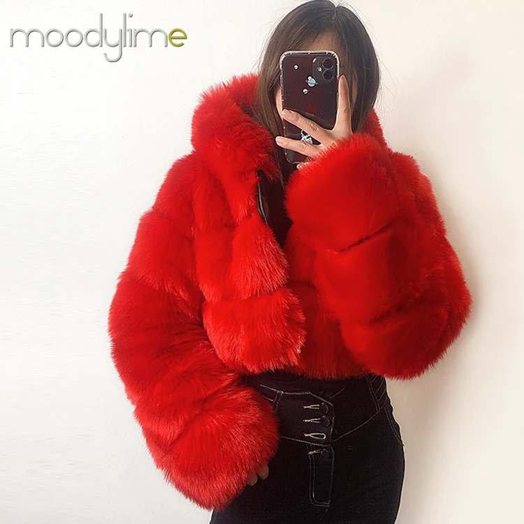 Wholesale Custom Fashion Beauty Ladies Women Long Real Fox Faux Fur Coat