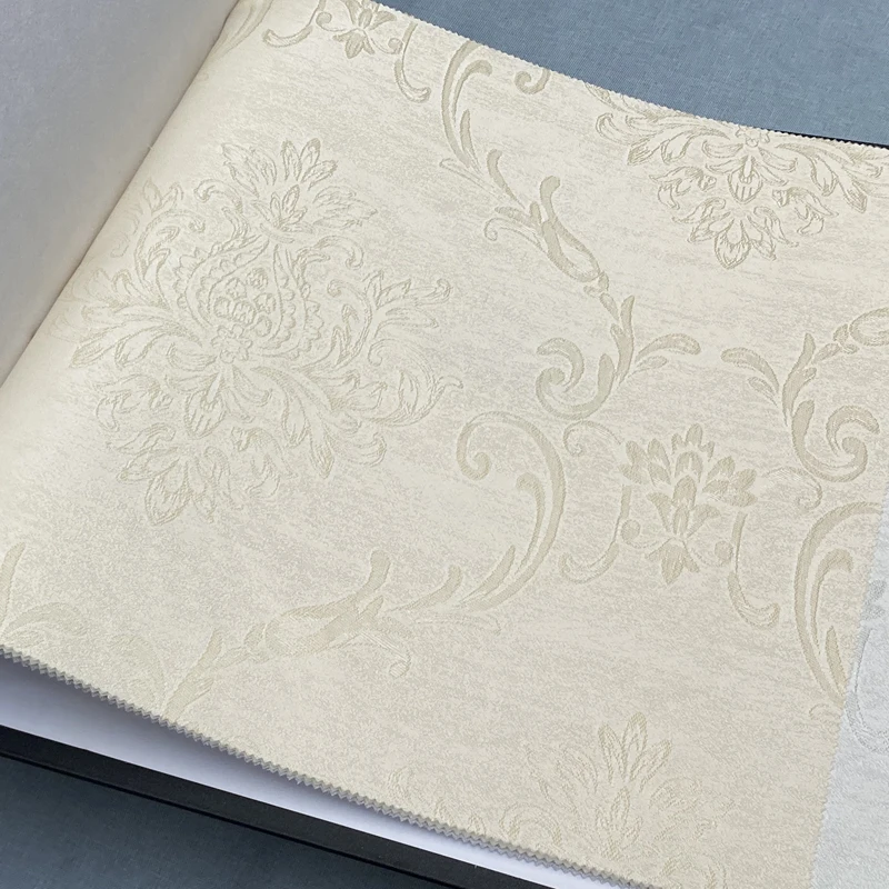 Luxury satin seamless wall covering fabric wallpaper Simple 3D home decor oversized rolled wall cloth
