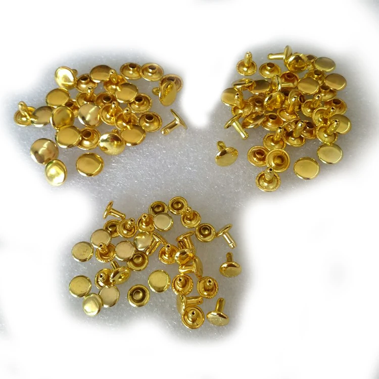 
 Круглые плоские заклепки золотого цвета, медные круглые плоские Шипы, шпильки, заклепки для завинчивания, пятна для обуви, украшения для рукоделия, сделай сам  
