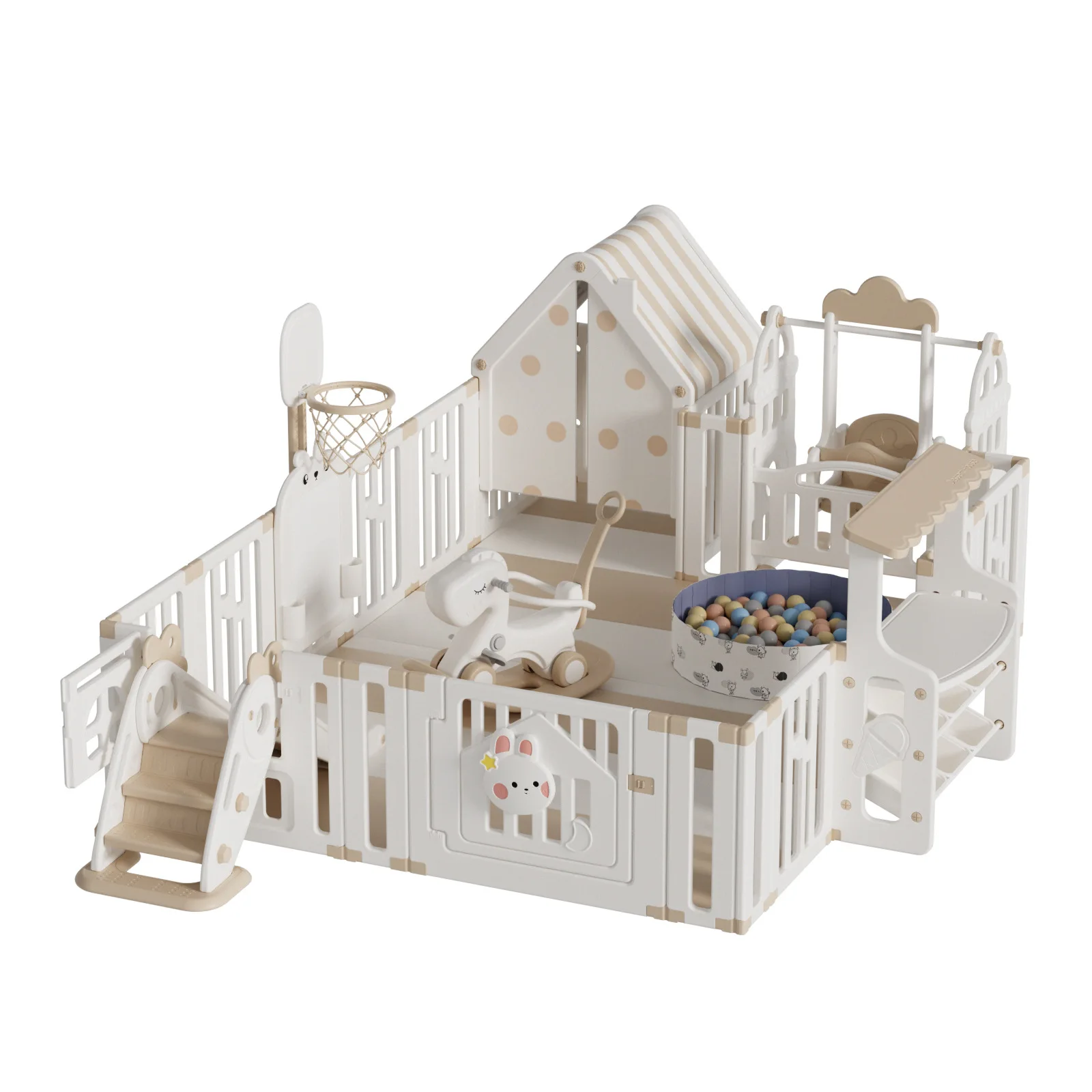 Wholesale Foldable Plastic Play House Toddler Shopping Mall Playground Toddler Play Set Inside Playground With Slide For Kids