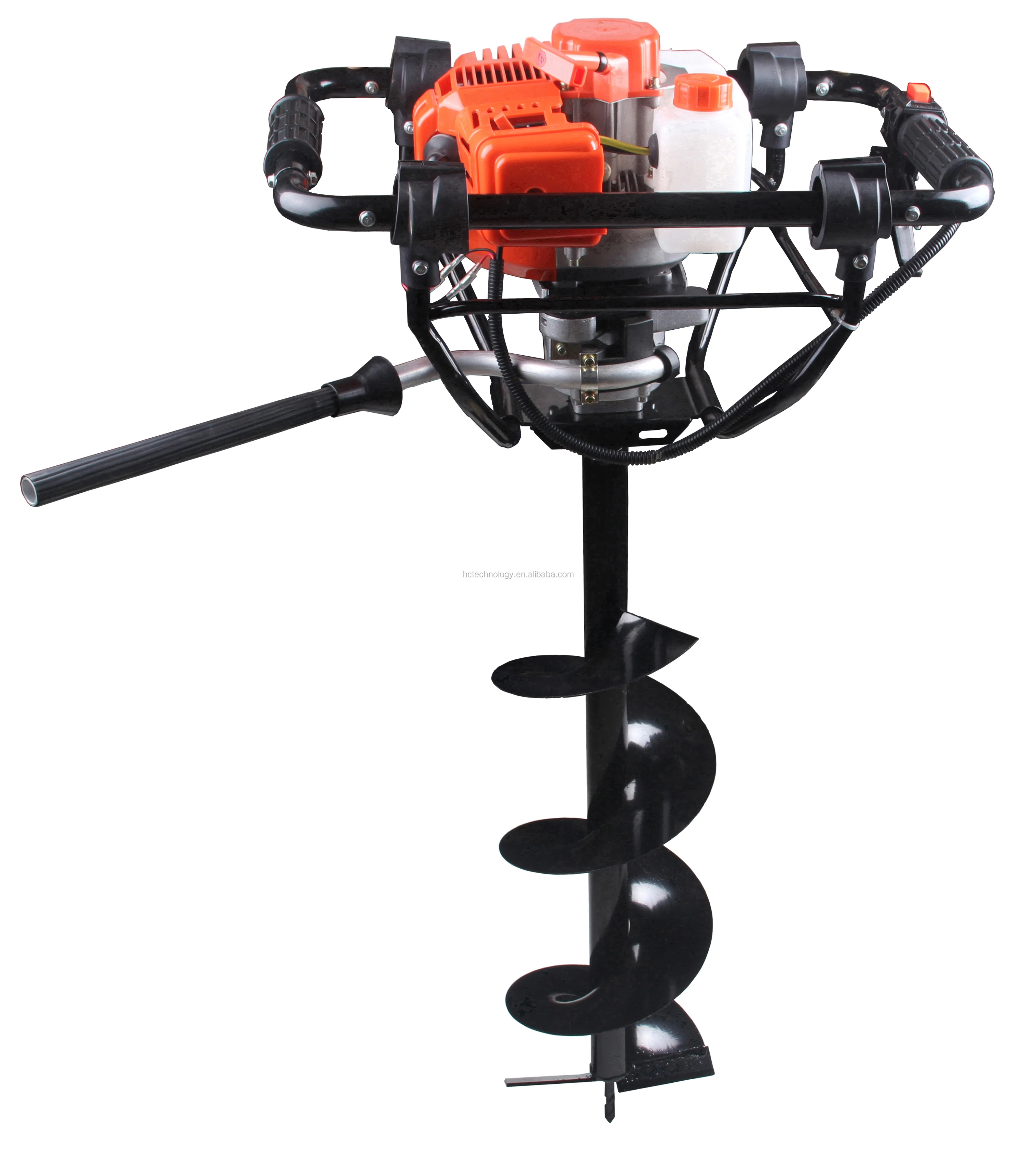 52cc earth auger with brake or gasoline post hole digger or hand hole digging tool or hand manual tree planting machine