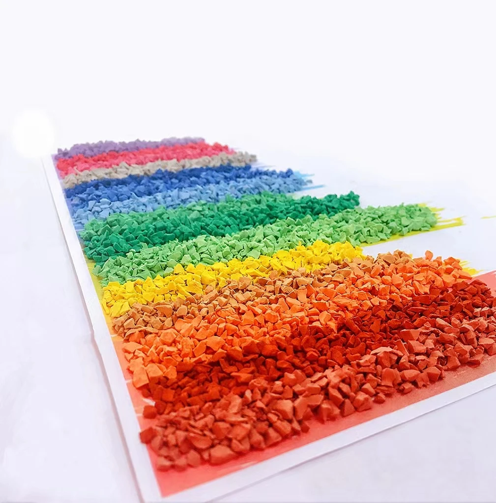 Non-Toxic Colorful Epdm Rubber Granule Raw Material For Playground Running Track Amusement Park Flooring Surface