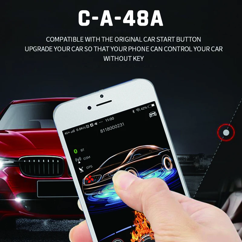 
Car Alarm With Autostart Using Mobile App To Start The Engine Remotely Engine Start With One Start Stop Button 