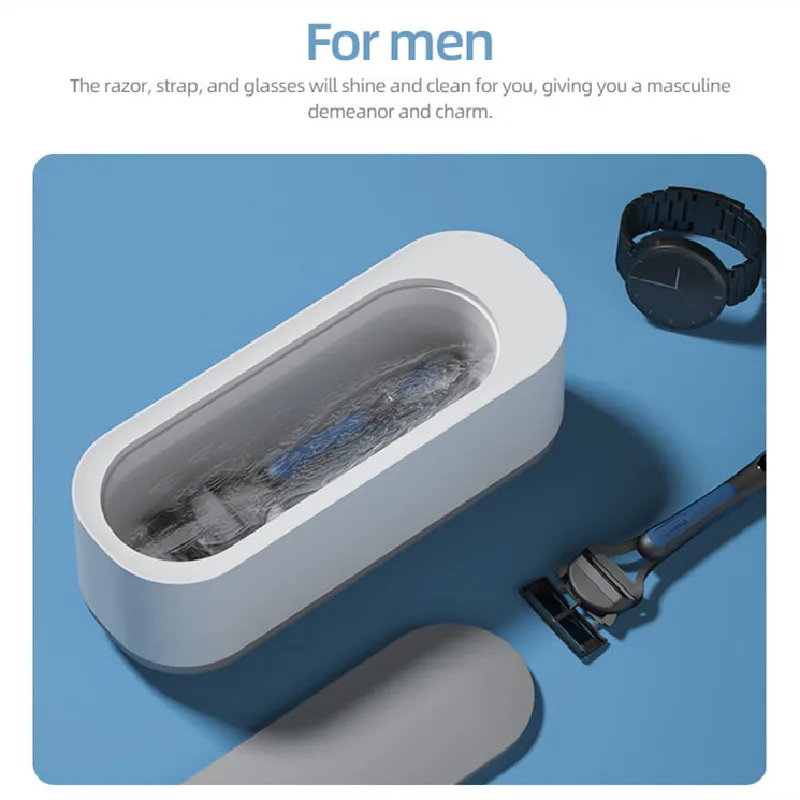 AIWO Household Ultrasonic Jewellery Cleaner Small Portable Denture Eyeglasses Coins Silver Cleaning Machine Ultra Sonic Cleaner