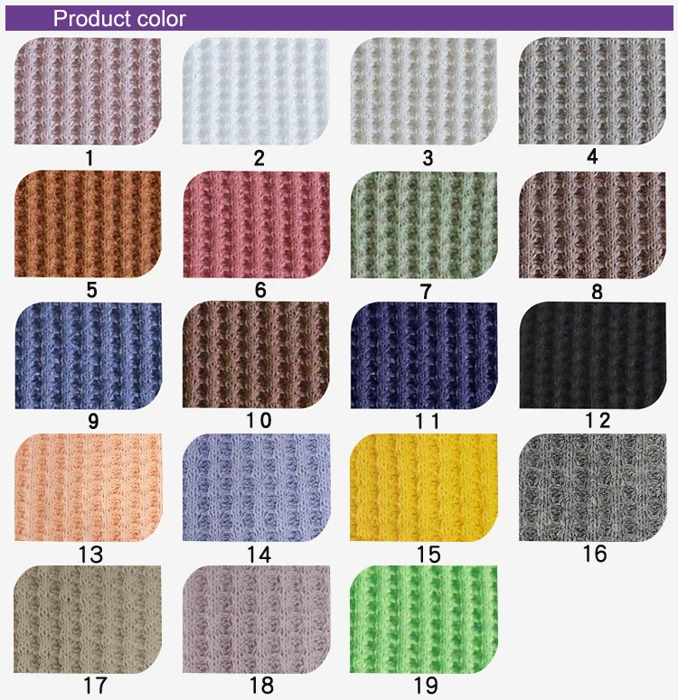
9182#New design 100% cotton waffle fabric for winter vest, pullover and fashion 